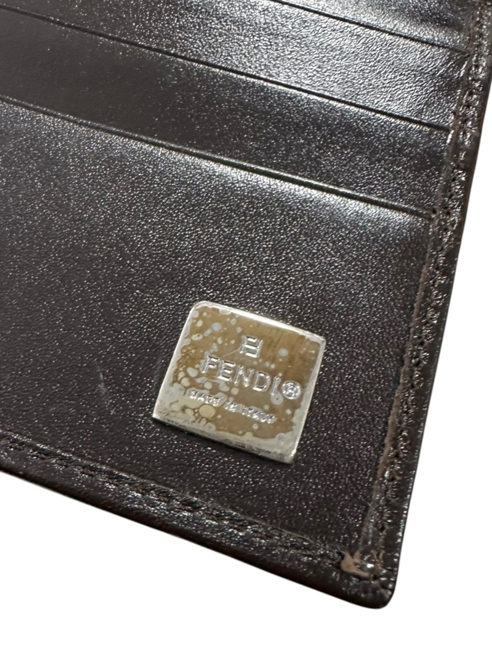 FENDI Zucca Tan & Black Canvas & Brown Leather Slim Long Bifold Wallet - Picture 14 of 14